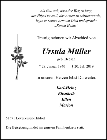 Anzeige von Ursula Müller von  Lokale Informationen 