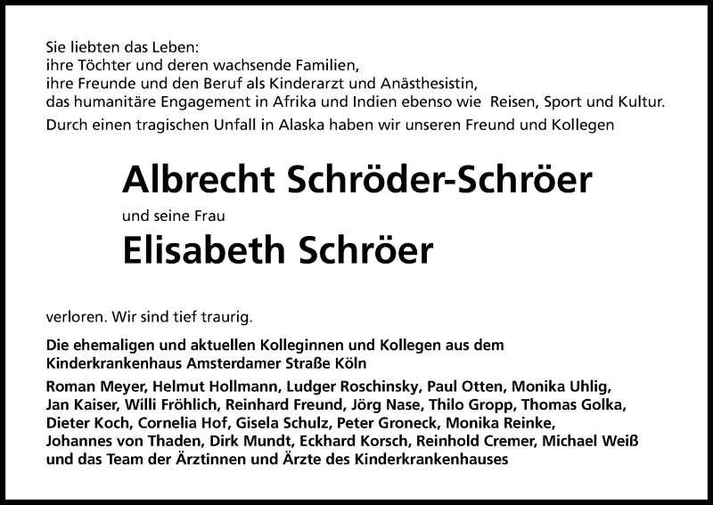  Traueranzeige für Albrecht Schröder-Schröer vom 24.08.2019 aus Kölner Stadt-Anzeiger / Kölnische Rundschau / Express