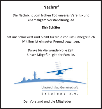 Anzeige von Dirk Schäfer von Kölner Stadt-Anzeiger / Kölnische Rundschau / Express