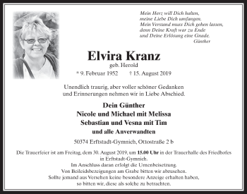 Anzeige von Elvira Kranz von  Werbepost 