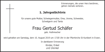 Anzeige von Gertud Schäfer von  Blickpunkt Euskirchen 