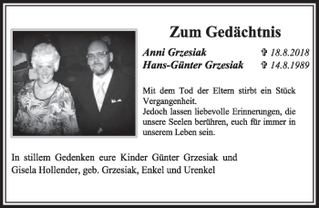 Anzeige von Hans-Günter Grzesiak von  Sonntags-Post 