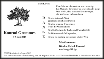 Anzeige von Konrad Grommes von  Schaufenster/Blickpunkt 