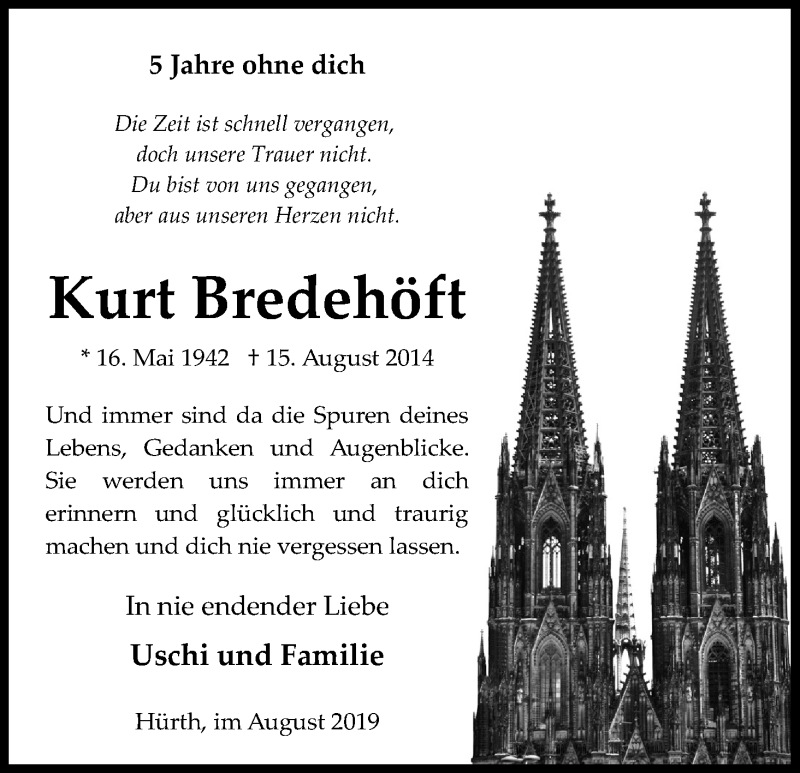  Traueranzeige für Kurt Bredehöft vom 18.07.2023 aus Kölner Stadt-Anzeiger / Kölnische Rundschau / Express