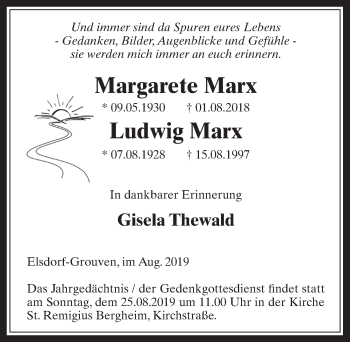 Anzeige von Ludwig Marx von  Werbepost 