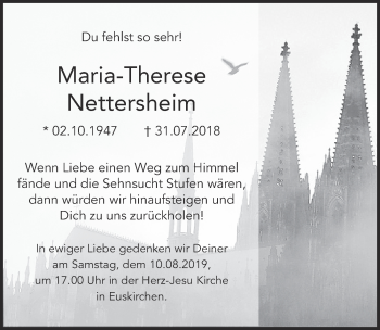 Anzeige von Maria-Therese Nettersheim von  Blickpunkt Euskirchen 