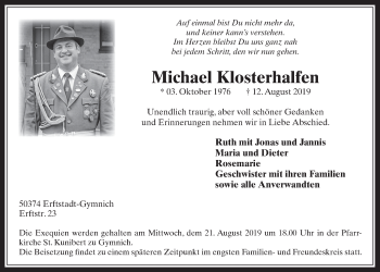 Anzeige von Michael Klosterhalfen von  Werbepost 