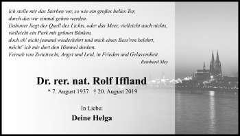 Anzeige von Rolf Iffland von Kölner Stadt-Anzeiger / Kölnische Rundschau / Express
