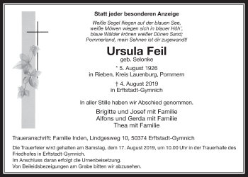 Anzeige von Ursula Feil von  Werbepost 