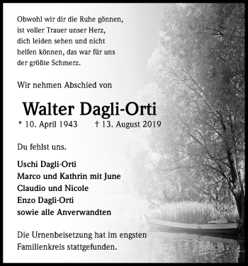 Anzeige von Walter Dagli-Orti von Kölner Stadt-Anzeiger / Kölnische Rundschau / Express