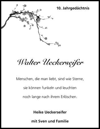 Anzeige von Walter Ueckerseifer von Kölner Stadt-Anzeiger / Kölnische Rundschau / Express