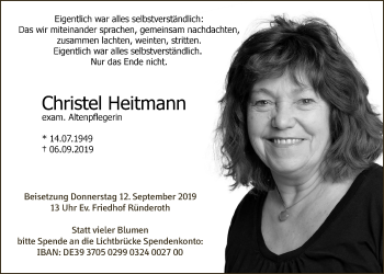 Anzeige von Christel Heitmann von  Anzeigen Echo 