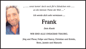 Anzeige von Frank  von Kölner Stadt-Anzeiger / Kölnische Rundschau / Express