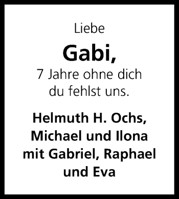Anzeige von Gabi  von Kölner Stadt-Anzeiger / Kölnische Rundschau / Express