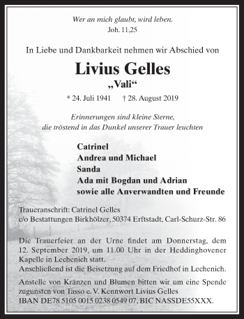 Anzeige von Livius Gelles von  Werbepost 