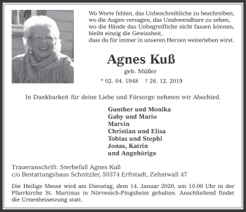 Anzeige von Agnes Kuß von  Werbepost 