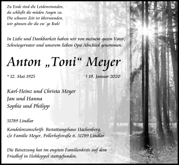 Anzeige von Anton Meyer von Kölner Stadt-Anzeiger / Kölnische Rundschau / Express