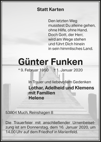 Anzeige von Günter Funken von  Extra Blatt 