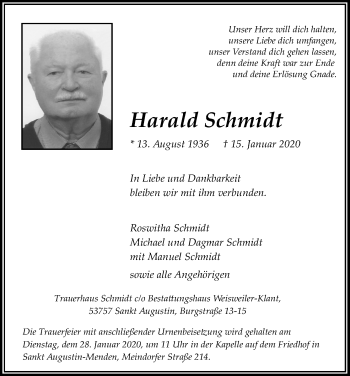 Anzeige von Harald Schmidt von Kölner Stadt-Anzeiger / Kölnische Rundschau / Express