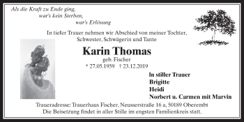 Anzeige von Karin Thomas von  Werbepost 