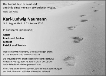 Anzeige von Karl-Ludwig Naumann von  Anzeigen Echo 