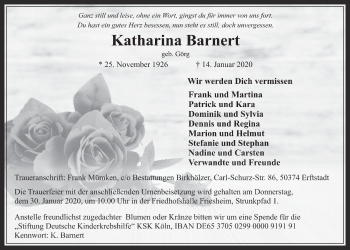 Anzeige von Katharina Barnert von  Werbepost 