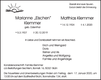 Anzeige von Matthias Klemmer von  Schlossbote/Werbekurier 