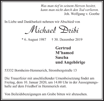 Anzeige von Michael Dribi von  Schaufenster/Blickpunkt 