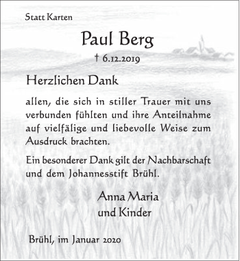 Anzeige von Paul Berg von  Schlossbote/Werbekurier 