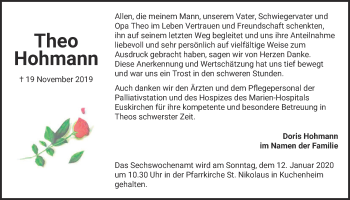 Anzeige von Theo Hohmann von  Blickpunkt Euskirchen 