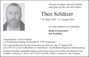 Anzeige von Theo Schätzer von  Blickpunkt Euskirchen 