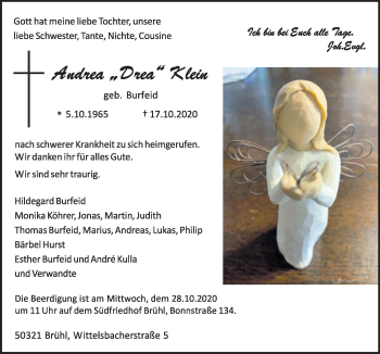 Anzeige von Andrea Klein von  Schlossbote/Werbekurier 
