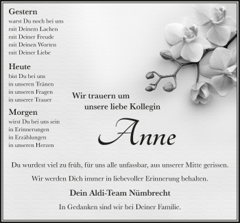 Anzeige von Anne  von  Lokalanzeiger 