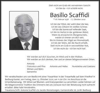Anzeige von Basilio Scaffidi von  Werbepost 
