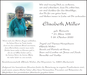 Anzeige von Elisabeth Müller von  Blickpunkt Euskirchen 