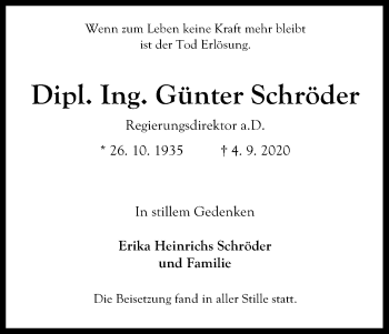 Anzeige von Günter Schröder von Kölner Stadt-Anzeiger / Kölnische Rundschau / Express
