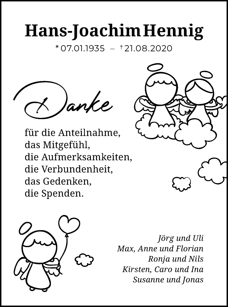  Traueranzeige für Hans-Joachim Hennig vom 03.10.2020 aus Kölner Stadt-Anzeiger / Kölnische Rundschau / Express