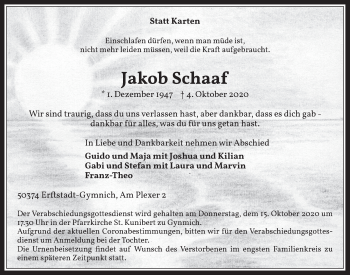 Anzeige von Jakob Schaaf von  Werbepost 