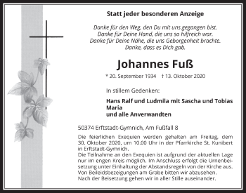 Anzeige von Johannes Fuß von  Werbepost 