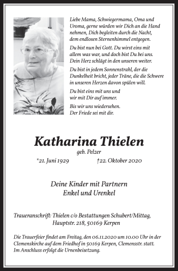 Anzeige von Katharina Thielen von  Werbepost 