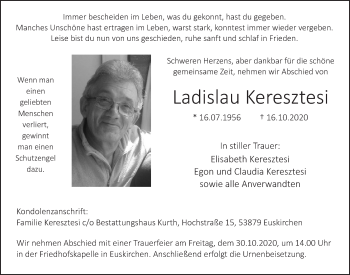 Anzeige von Ladislau Keresztesi von  Blickpunkt Euskirchen 