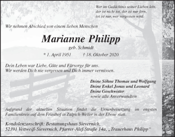 Anzeige von Marianne Philipp von  Blickpunkt Euskirchen 