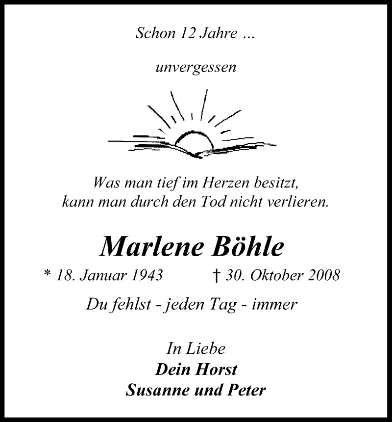  Traueranzeige für Marlene Böhle vom 18.07.2023 aus Kölner Stadt-Anzeiger / Kölnische Rundschau / Express