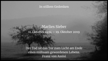 Anzeige von Marlies Sieber von Kölner Stadt-Anzeiger / Kölnische Rundschau / Express