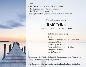 Anzeige von Rolf Teika von  Lokale Informationen 