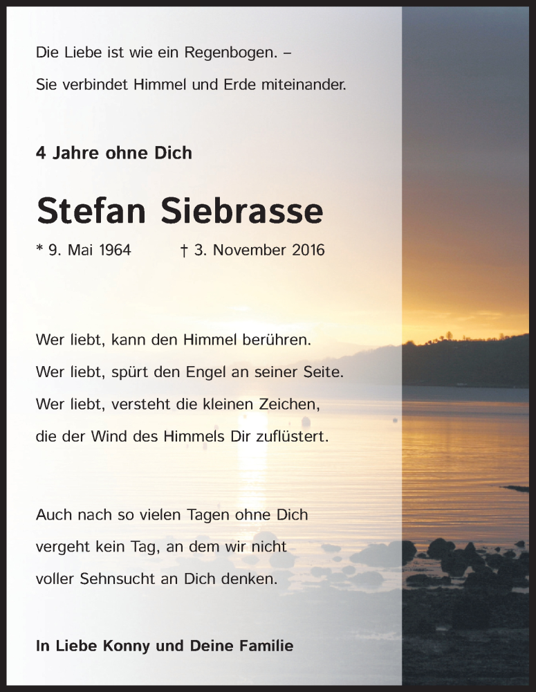  Traueranzeige für Stefan Siebrasse vom 31.10.2020 aus Kölner Stadt-Anzeiger / Kölnische Rundschau / Express