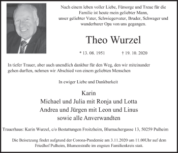 Anzeige von Theo Wurzel von  Wochenende 