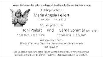 Anzeige von Toni Peilert von  Blickpunkt Euskirchen 