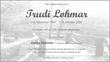 Anzeige von Trudi Lohmar von  Blickpunkt Euskirchen 