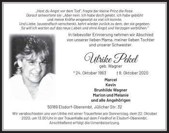 Anzeige von Ulrike Pekel von  Werbepost 
